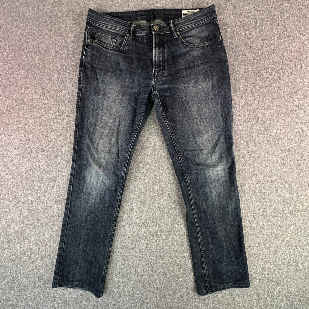 Buffalo David Bitton Jeans Mens 32x32 Jack-X Slim Straight Stretch Dark Blue